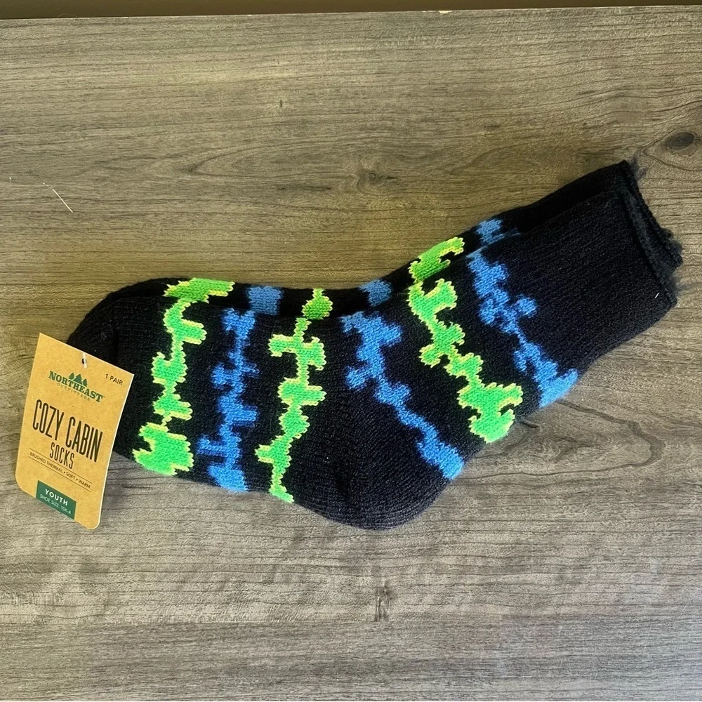 Northeast Outfitters Cozy Cabin Brushed Thermal Youth Socks Size 10K – 4